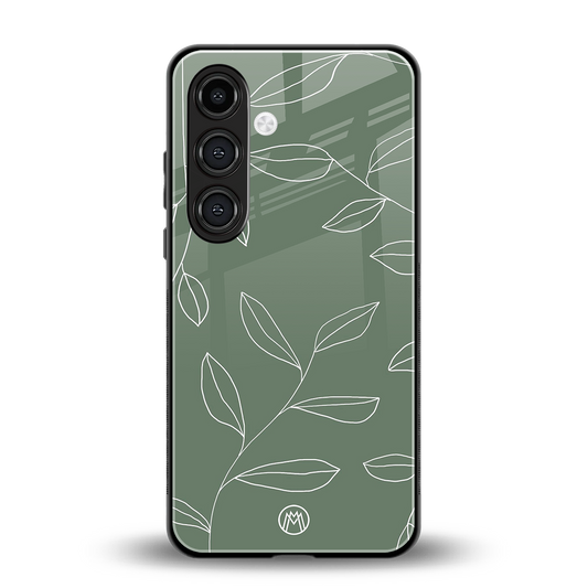 green petals back phone cover | glass case for samsung galaxy s24 fe