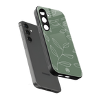 green petals back phone cover | glass case for samsung galaxy s25 plus