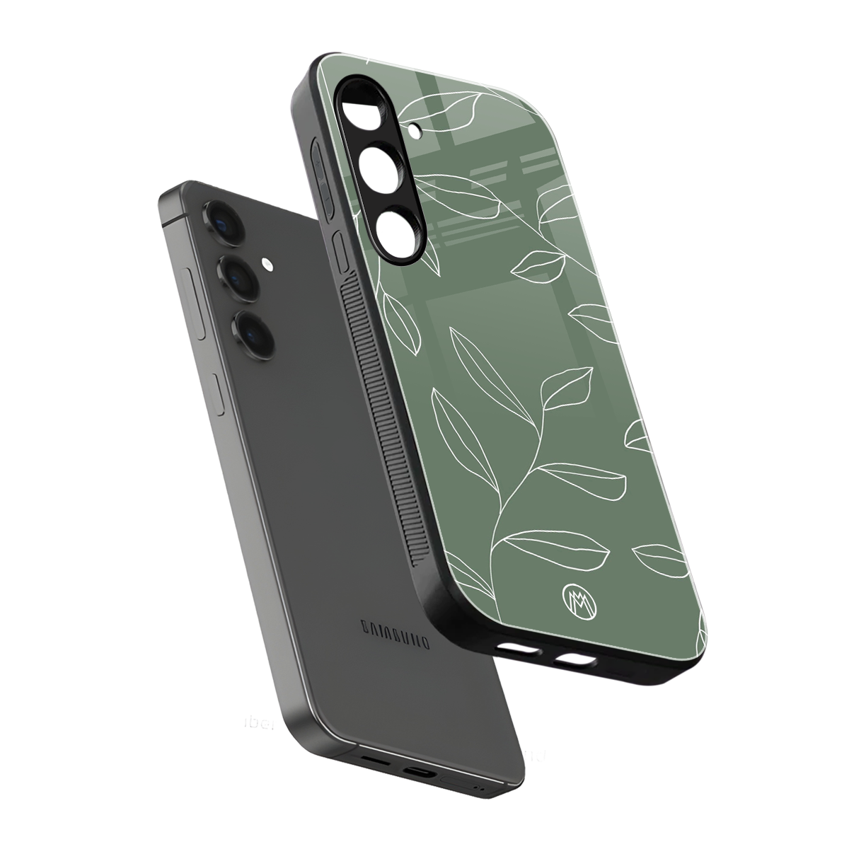 green petals back phone cover | glass case for samsung galaxy s25 plus