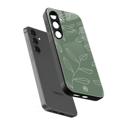 green petals back phone cover | glass case for samsung galaxy s23 plus