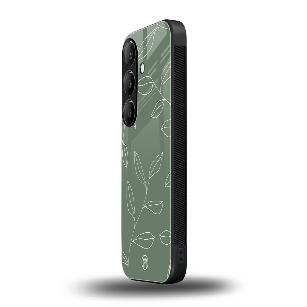 green petals back phone cover | glass case for samsung galaxy s25
