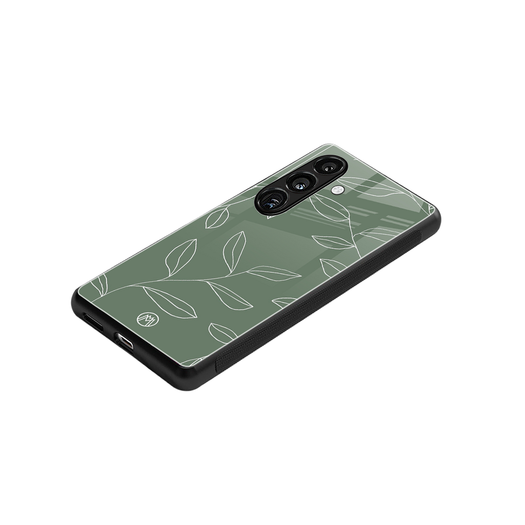 green petals back phone cover | glass case for samsung galaxy s24