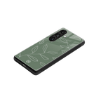 green petals back phone cover | glass case for samsung galaxy s25