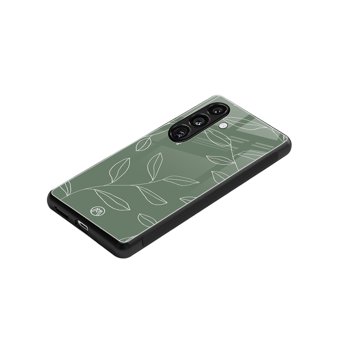 green petals back phone cover | glass case for samsung galaxy s24 plus