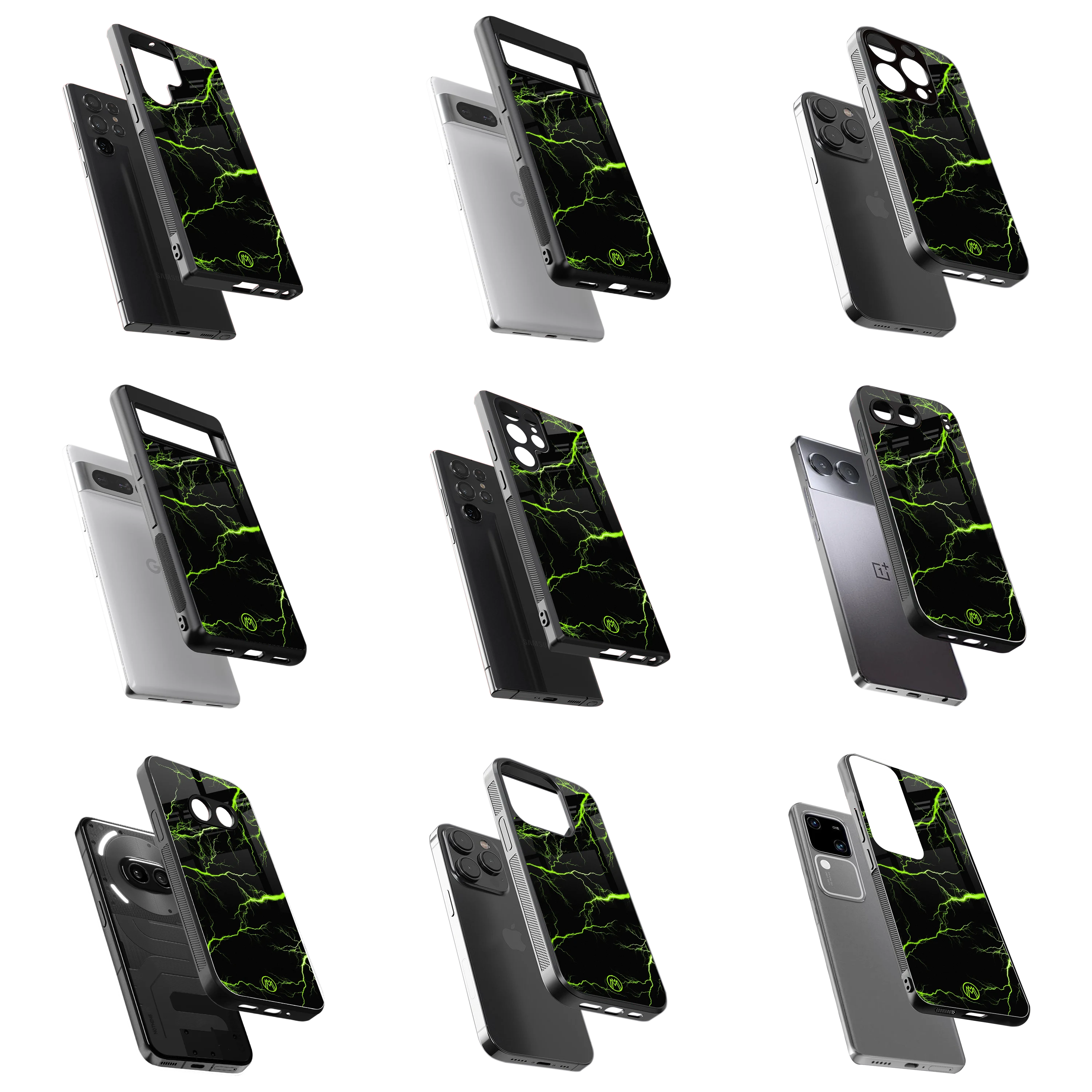 Durable Glass Back Mobile Case for iPhone, Samsung, OnePlus, Google Pixel, Redmi, Vivo, Oppo