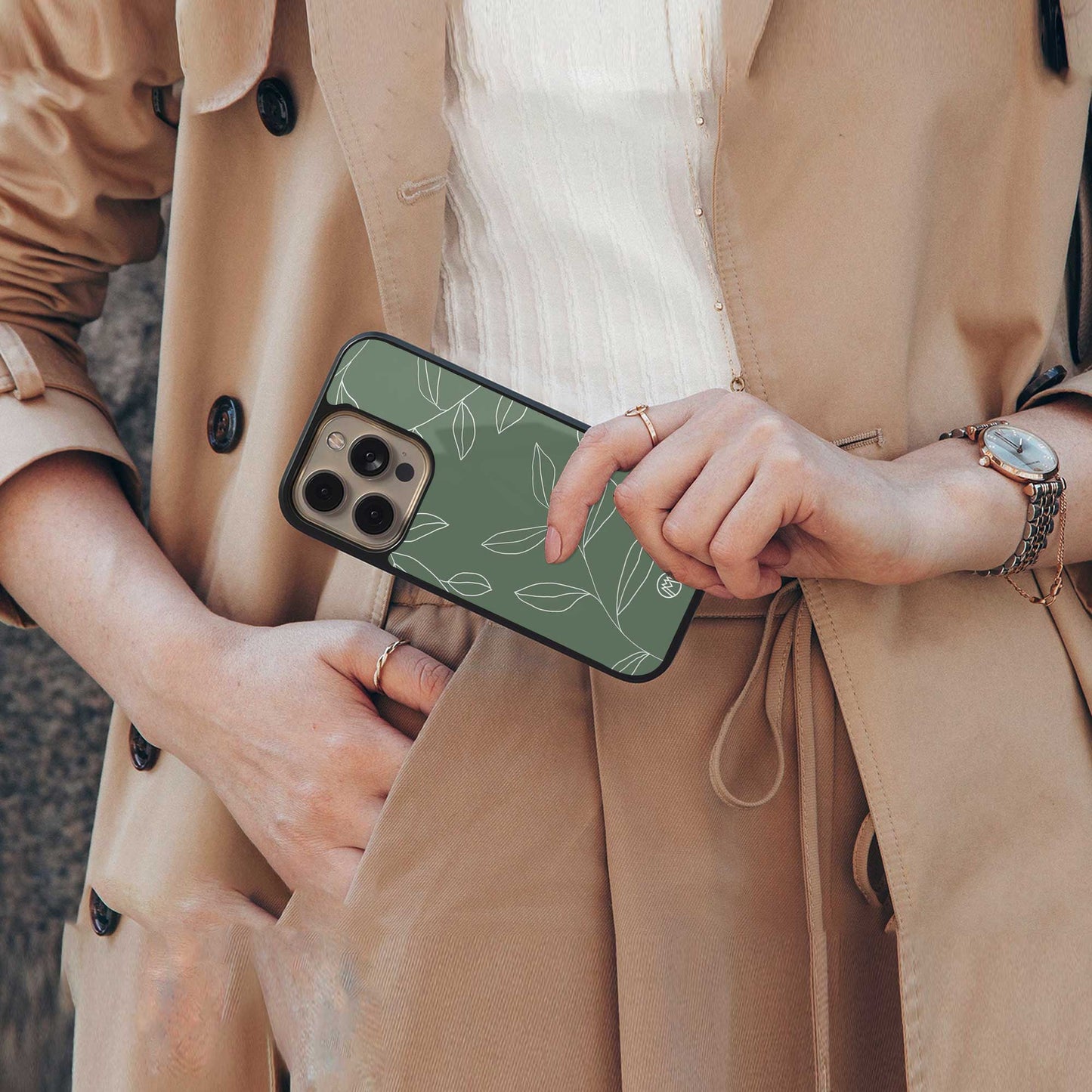 green petals back phone cover | glass case for Google Pixel 7A