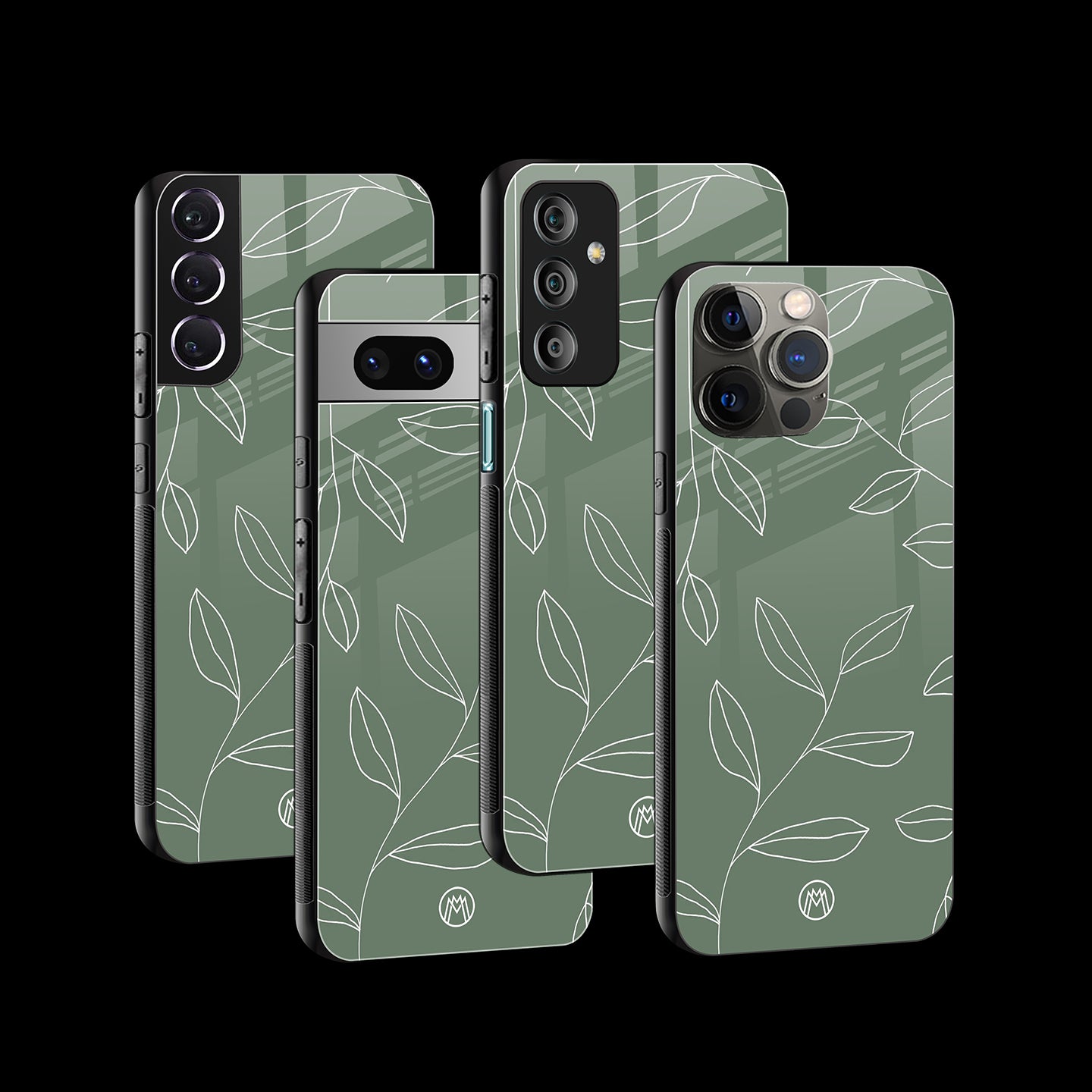 Green Petals Phone Cover | Glass Case