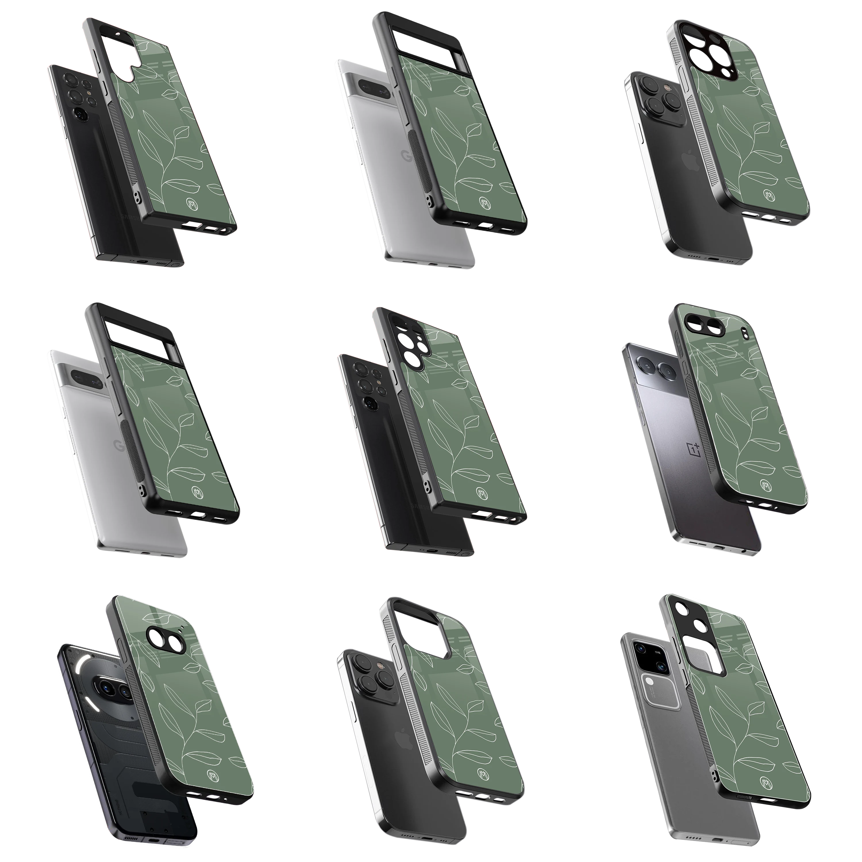 Durable Glass Back Mobile Case for iPhone, Samsung, OnePlus, Google Pixel, Redmi, Vivo, Oppo
