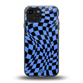 groovy blue black pattern back phone cover | glass case for iphone 13 mini