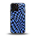 groovy blue black pattern back phone cover | glass case for iphone 13 pro max