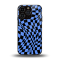 groovy blue black pattern back phone cover | glass case for iphone 13 pro