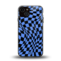groovy blue black pattern back phone cover | glass case for iphone 13