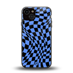 groovy blue black pattern back phone cover | glass case for iphone 13