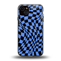 groovy blue black pattern back phone cover | glass case for iphone 14 plus