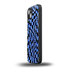 groovy blue black pattern back phone cover | glass case for iphone 15