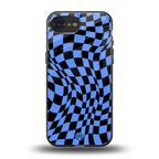 groovy blue black pattern back phone cover | glass case for iphone 16e