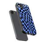 groovy blue black pattern back phone cover | glass case for iphone 16e