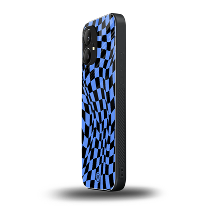 groovy blue black pattern back phone cover | glass case for nothing phone 1