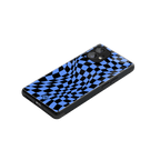 groovy blue black pattern back phone cover | glass case for nothing phone 1