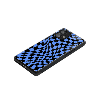 groovy blue black pattern back phone cover | glass case for nothing phone 1
