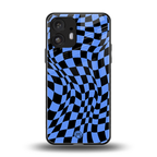 groovy blue black pattern back phone cover | glass case for nothing phone 2