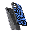 groovy blue black pattern back phone cover | glass case for nothing phone 2