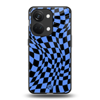 groovy blue black pattern back phone cover | glass case for oneplus nord 3