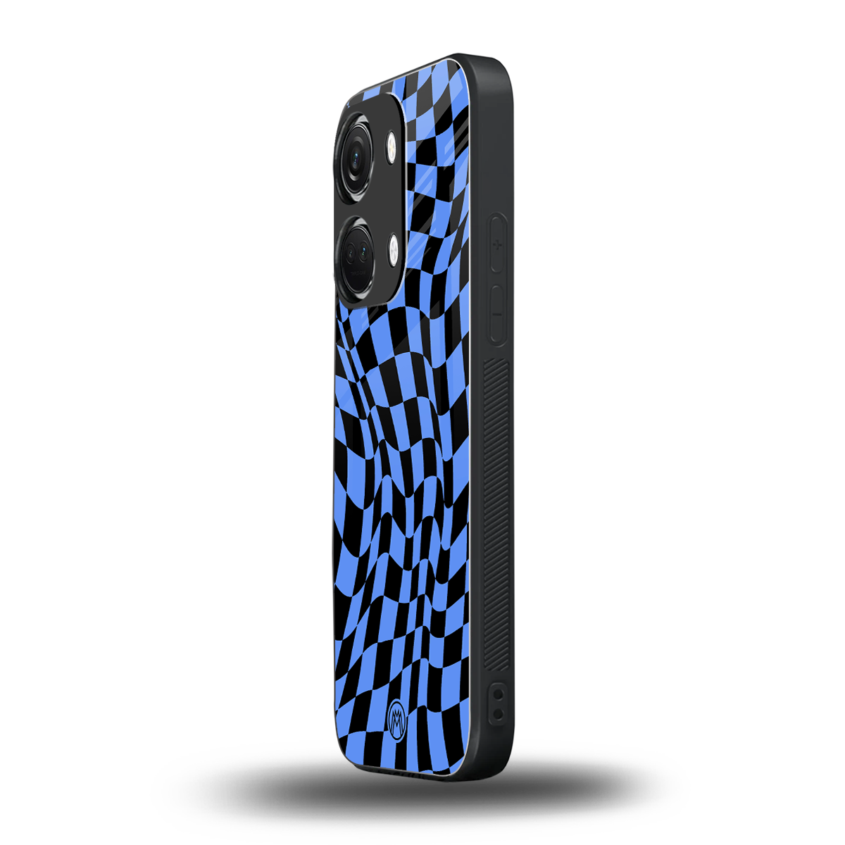 groovy blue black pattern back phone cover | glass case for oneplus nord 3