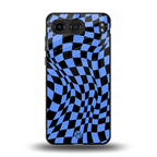 groovy blue black pattern back phone cover | glass case for oneplus nord 4