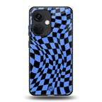 groovy blue black pattern back phone cover | glass case for oneplus nord ce 3