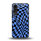 groovy blue black pattern back phone cover | glass case for oneplus nord ce 4 lite