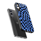 groovy blue black pattern back phone cover | glass case for oneplus nord ce 4 lite