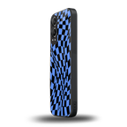 groovy blue black pattern back phone cover | glass case for oneplus nord ce 4 lite