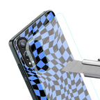 groovy blue black pattern back phone cover | glass case for oneplus nord ce 4 lite