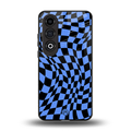 groovy blue black pattern back phone cover | glass case for oneplus nord ce 4