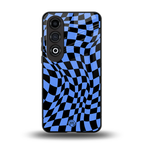 groovy blue black pattern back phone cover | glass case for oneplus nord ce 4
