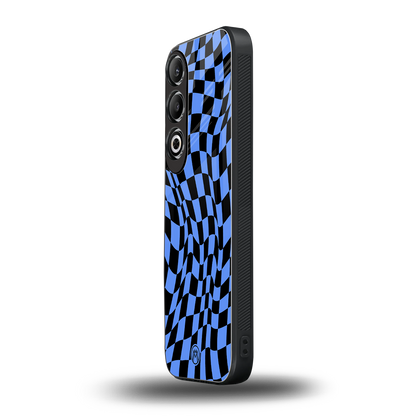 groovy blue black pattern back phone cover | glass case for oneplus nord ce 4