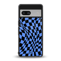 groovy blue black pattern back phone cover | glass case for Google Pixel 7