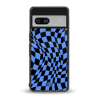 groovy blue black pattern back phone cover | glass case for Google Pixel 7