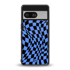 groovy blue black pattern back phone cover | glass case for Google Pixel 8