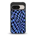groovy blue black pattern back phone cover | glass case for google pixel 9