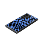 groovy blue black pattern back phone cover | glass case for samsung galaxy s23 ultra
