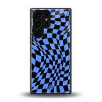 groovy blue black pattern back phone cover | glass case for samsung galaxy s25 ultra
