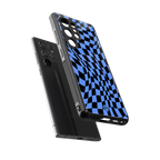 groovy blue black pattern back phone cover | glass case for samsung galaxy s25 ultra