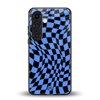 groovy blue black pattern back phone cover | glass case for samsung galaxy s24