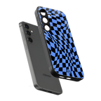 groovy blue black pattern back phone cover | glass case for samsung galaxy s25 plus