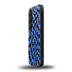 groovy blue black pattern back phone cover | glass case for samsung galaxy s25