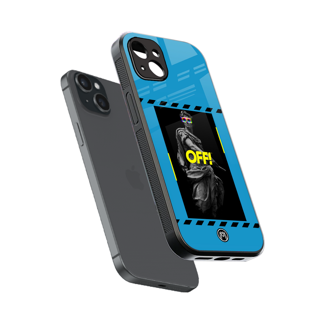 groovy caesar back phone cover | glass case for iphone 15 plus