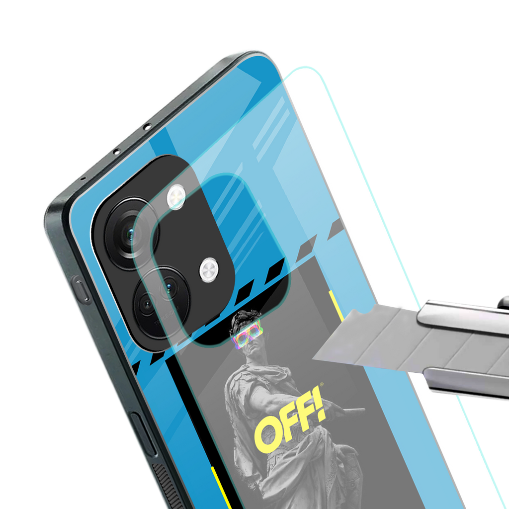 groovy caesar back phone cover | glass case for oneplus nord 3