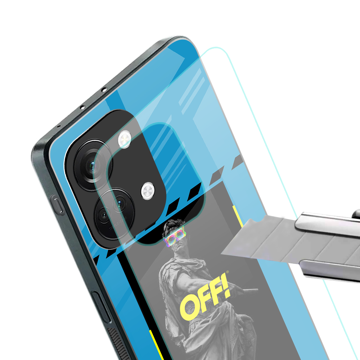 groovy caesar back phone cover | glass case for oneplus nord 3
